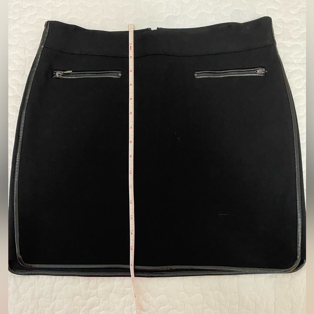 White House Black Market black skirt with leather trim size 6/8